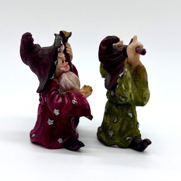 Vintage Wizard Figurines Set of 2 Starry Robes Fantasy Decor 1990s - Picture 6 of 9